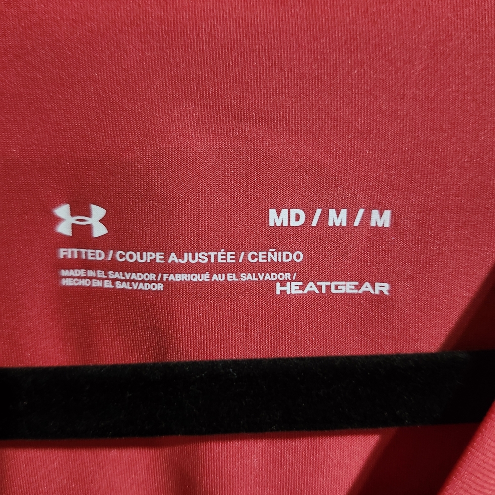 Under Armour Men's Long-Sleeve Red Performance Shirt Heatgeat Size Medium New - Picture 2 of 6
